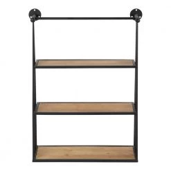 23 in. x 30 in. x 8 in. Rustic Brown/Black Decorative Wall Shelf by Kate and Laurel -Kate and Laurel Shop rustic brown black kate and laurel decorative shelving 215665 4f 1000