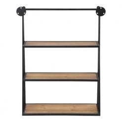 23 in. x 30 in. x 8 in. Rustic Brown/Black Decorative Wall Shelf by Kate and Laurel -Kate and Laurel Shop rustic brown black kate and laurel decorative shelving 215665 fa 1000