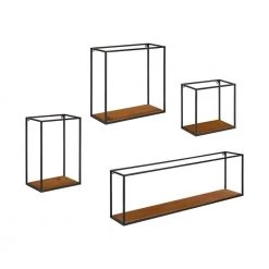 Mallory 24 in. x 12 in. x 5 in. Rustic Brown/Black Decorative Wall Shelf by Kate and Laurel