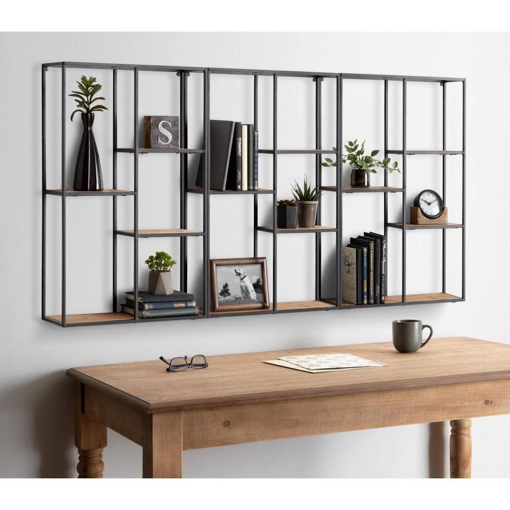 Ulna 20 in. x 30 in. x 6 in. Rustic Brown/Black Decorative Wall Shelf by Kate and Laurel 7 Ulna 20 in. x 30 in. x 6 in. Rustic Brown/Black Decorative Wall Shelf by Kate and Laurel - Image 5