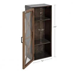 Mace 8 in. x 12 in. x 30 in. Rustic Brown/Black Metal and Wood Decorative Cubby Wall Shelf by Kate and Laurel -Kate and Laurel Shop rustic brown black kate and laurel decorative shelving 216894 77 1000