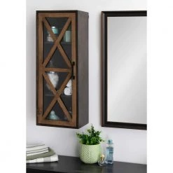 Mace 8 in. x 12 in. x 30 in. Rustic Brown/Black Metal and Wood Decorative Cubby Wall Shelf by Kate and Laurel -Kate and Laurel Shop rustic brown black kate and laurel decorative shelving 216894 fa 1000