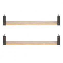 Rodi 6 in. x 24 in. x 4 in. Rustic Brown/Black Metal Floating Decorative Wall Shelf Without Brackets by Kate and Laurel 13 Rodi 6 in. x 24 in. x 4 in. Rustic Brown/Black Metal Floating Decorative Wall Shelf Without Brackets by Kate and Laurel -Kate and Laurel Shop rustic brown black kate and laurel decorative shelving 218922 4f 1000