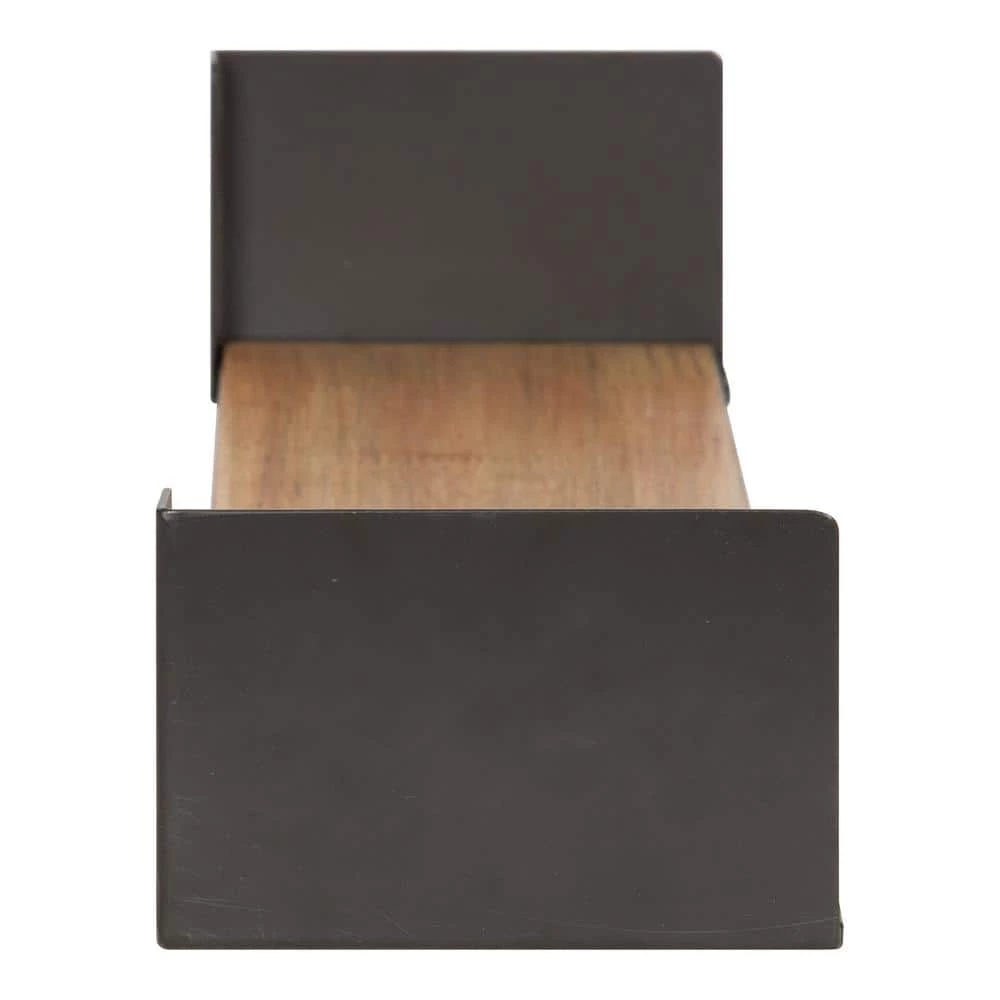 Rodi 6 in. x 24 in. x 4 in. Rustic Brown/Black Metal Floating Decorative Wall Shelf Without Brackets by Kate and Laurel 5 Rodi 6 in. x 24 in. x 4 in. Rustic Brown/Black Metal Floating Decorative Wall Shelf Without Brackets by Kate and Laurel - Image 3