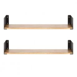 Rodi 6 in. x 24 in. x 4 in. Rustic Brown/Black Metal Floating Decorative Wall Shelf Without Brackets by Kate and Laurel 12 Rodi 6 in. x 24 in. x 4 in. Rustic Brown/Black Metal Floating Decorative Wall Shelf Without Brackets by Kate and Laurel -Kate and Laurel Shop rustic brown black kate and laurel decorative shelving 218922 c3 1000