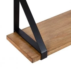 Willmann 7 in. x 24 in. x 9 in. Rustic Brown/Black Wood Floating Decorative Wall Shelf Without Brackets by Kate and Laurel -Kate and Laurel Shop rustic brown black kate and laurel decorative shelving 219674 4f 1000