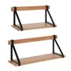 Willmann 7 in. x 24 in. x 9 in. Rustic Brown/Black Wood Floating Decorative Wall Shelf Without Brackets by Kate and Laurel -Kate and Laurel Shop rustic brown black kate and laurel decorative shelving 219674 64 1000