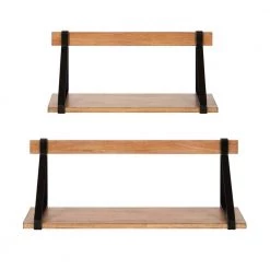 Willmann 7 in. x 24 in. x 9 in. Rustic Brown/Black Wood Floating Decorative Wall Shelf Without Brackets by Kate and Laurel -Kate and Laurel Shop rustic brown black kate and laurel decorative shelving 219674 c3 1000