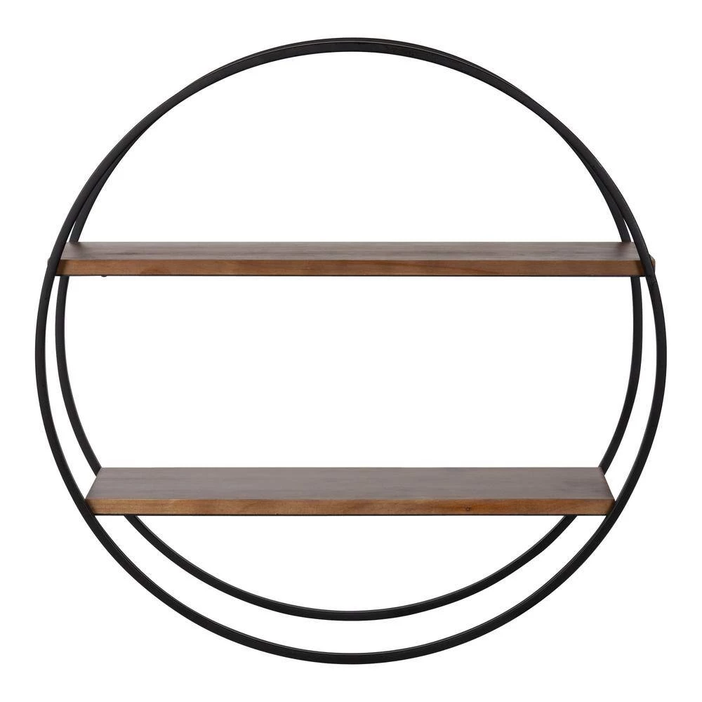 Sequoia 7 in. x 24 in. x 24 in. Rustic Brown Wood Floating Decorative Wall Shelf Without Cubbies With Brackets by Kate and Laurel 7 Sequoia 7 in. x 24 in. x 24 in. Rustic Brown Wood Floating Decorative Wall Shelf Without Cubbies With Brackets by Kate and Laurel - Image 5