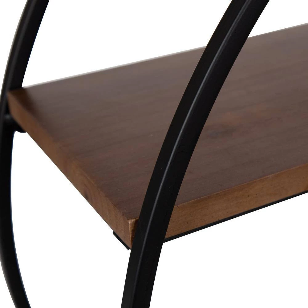 Sequoia 7 in. x 24 in. x 24 in. Rustic Brown Wood Floating Decorative Wall Shelf Without Cubbies With Brackets by Kate and Laurel 4 Sequoia 7 in. x 24 in. x 24 in. Rustic Brown Wood Floating Decorative Wall Shelf Without Cubbies With Brackets by Kate and Laurel - Image 2