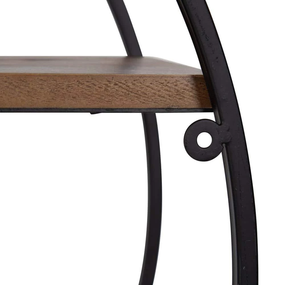 Sequoia 7 in. x 24 in. x 24 in. Rustic Brown Wood Floating Decorative Wall Shelf Without Cubbies With Brackets by Kate and Laurel 8 Sequoia 7 in. x 24 in. x 24 in. Rustic Brown Wood Floating Decorative Wall Shelf Without Cubbies With Brackets by Kate and Laurel - Image 6