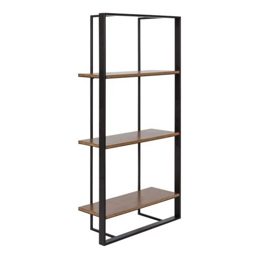 Kercheval 6.25 in. D 15.75 in. W 31.50 in. H Rustic Brown Metal Floating Decorative Wall Shelf by Kate and Laurel -Kate and Laurel Shop rustic brown black kate and laurel decorative shelving 222356 64 1000