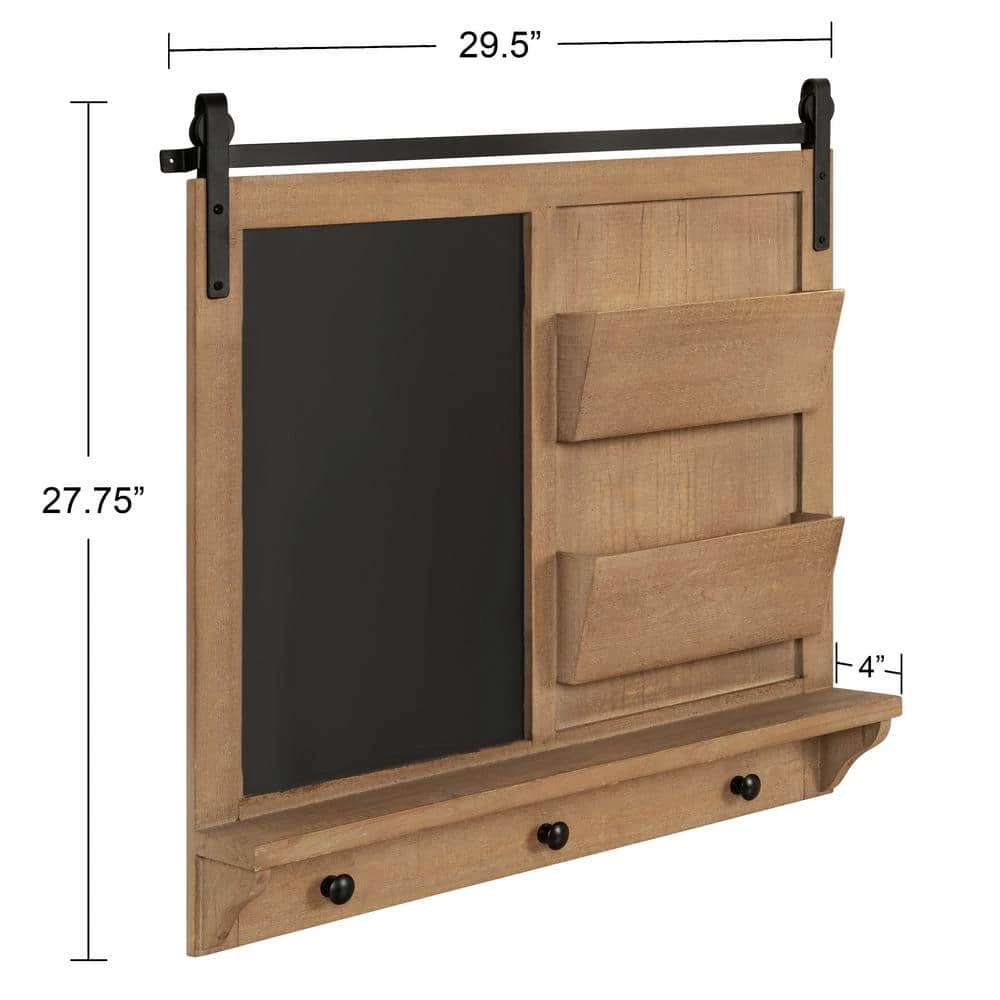 Cates 27.75 in. H x 29.50 in. W Rectangle Rustic Brown Combination Board by Kate and Laurel 6 Cates 27.75 in. H x 29.50 in. W Rectangle Rustic Brown Combination Board by Kate and Laurel - Image 4