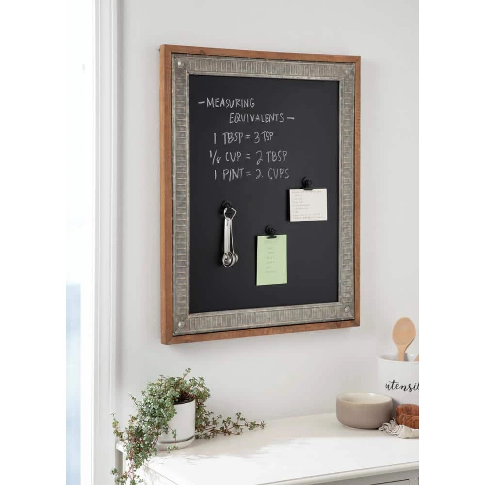 Deely 30.00 in. H x 24.00 in. W Rustic Rectangle Rustic Brown Chalk Board by Kate and Laurel 6 Deely 30.00 in. H x 24.00 in. W Rustic Rectangle Rustic Brown Chalk Board by Kate and Laurel - Image 4