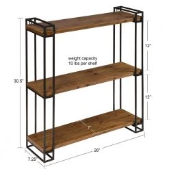 Lintz 7 in. x 26 in. x 31 in. Rustic Brown Metal Decorative Wall Shelf by Kate and Laurel -Kate and Laurel Shop rustic brown kate and laurel decorative shelving 211959 1f 1000