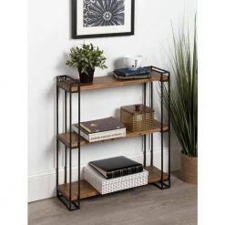 Lintz 7 in. x 26 in. x 31 in. Rustic Brown Metal Decorative Wall Shelf by Kate and Laurel -Kate and Laurel Shop rustic brown kate and laurel decorative shelving 211959 44 1000