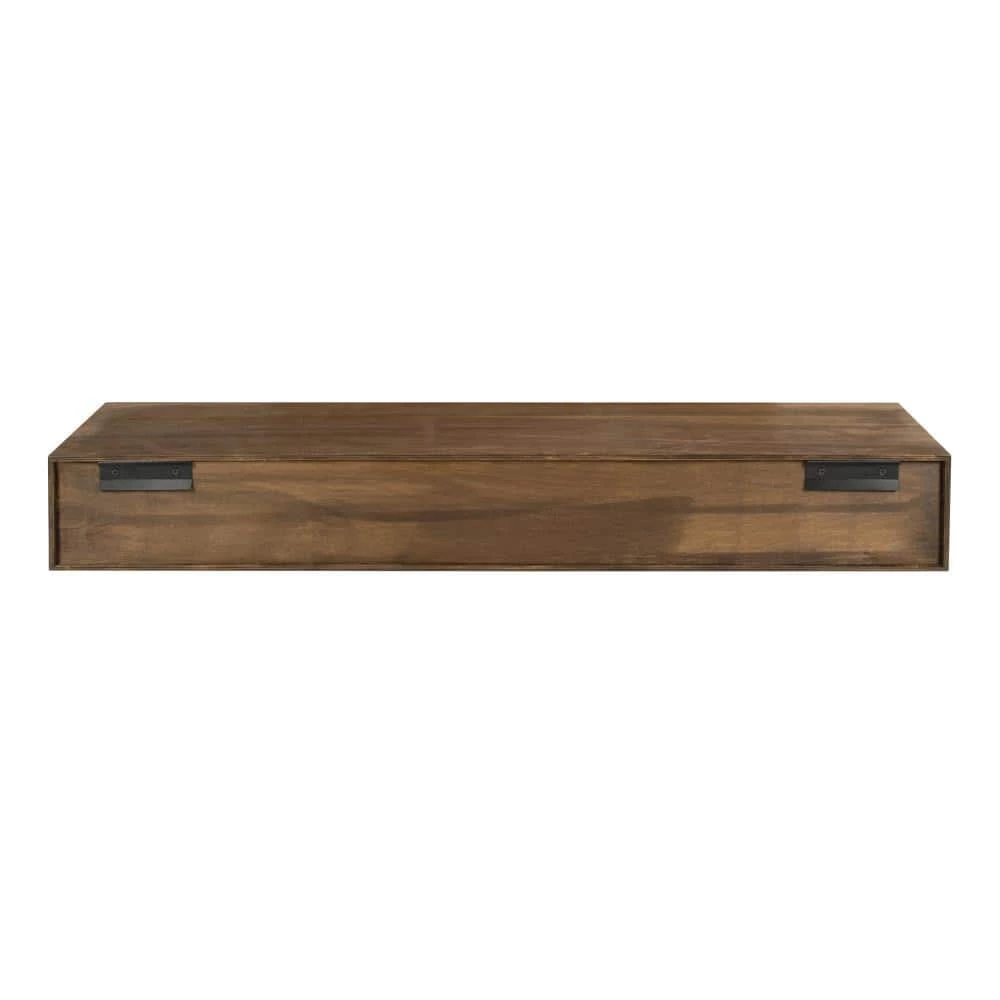 Boxx 8 in. x 36 in. x 5 in. Rustic Brown Wood Decorative Wall Shelf by Kate and Laurel 6 Boxx 8 in. x 36 in. x 5 in. Rustic Brown Wood Decorative Wall Shelf by Kate and Laurel - Image 4