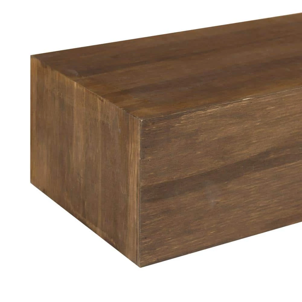 Boxx 8 in. x 36 in. x 5 in. Rustic Brown Wood Decorative Wall Shelf by Kate and Laurel 5 Boxx 8 in. x 36 in. x 5 in. Rustic Brown Wood Decorative Wall Shelf by Kate and Laurel - Image 3