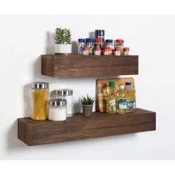 Boxx 8 in. x 36 in. x 5 in. Rustic Brown Wood Decorative Wall Shelf by Kate and Laurel 14 Boxx 8 in. x 36 in. x 5 in. Rustic Brown Wood Decorative Wall Shelf by Kate and Laurel -Kate and Laurel Shop rustic brown kate and laurel decorative shelving 212079 fa 1000