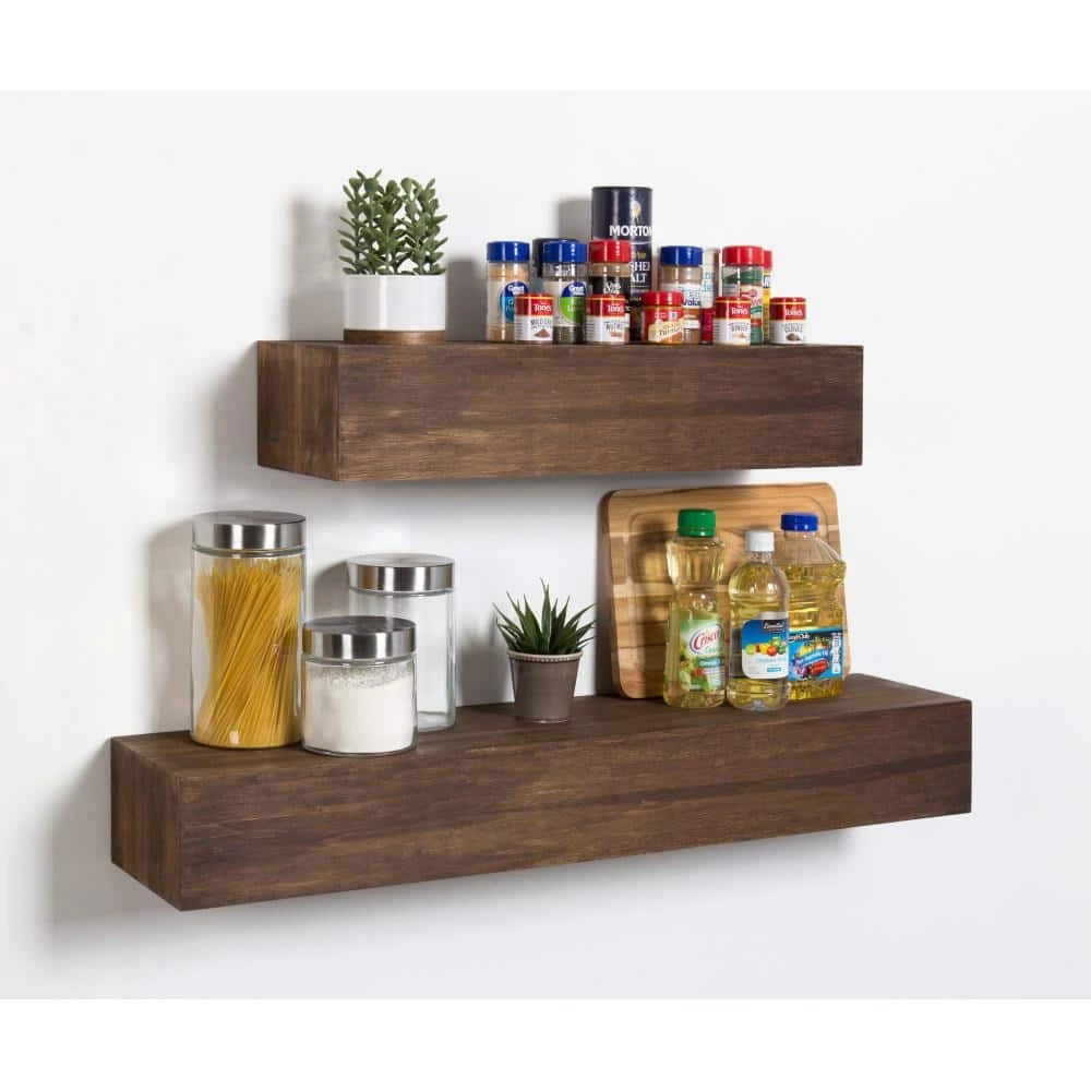 Boxx 8 in. x 36 in. x 5 in. Rustic Brown Wood Decorative Wall Shelf by Kate and Laurel 8 Boxx 8 in. x 36 in. x 5 in. Rustic Brown Wood Decorative Wall Shelf by Kate and Laurel - Image 6