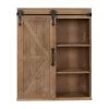 Cates 8 in. x 22 in. x 28 in. Rustic Brown Wood Decorative Cabinet Wall Shelf by Kate and Laurel