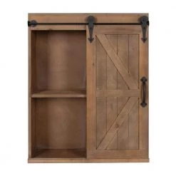 Cates 8 in. x 22 in. x 28 in. Rustic Brown Wood Decorative Cabinet Wall Shelf by Kate and Laurel -Kate and Laurel Shop rustic brown kate and laurel decorative shelving 212510 77 1000