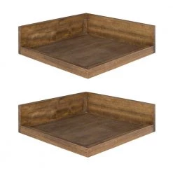 Levie 12 in. x 4 in. x 12 in. Rustic Brown Decorative Wall Shelf by Kate and Laurel