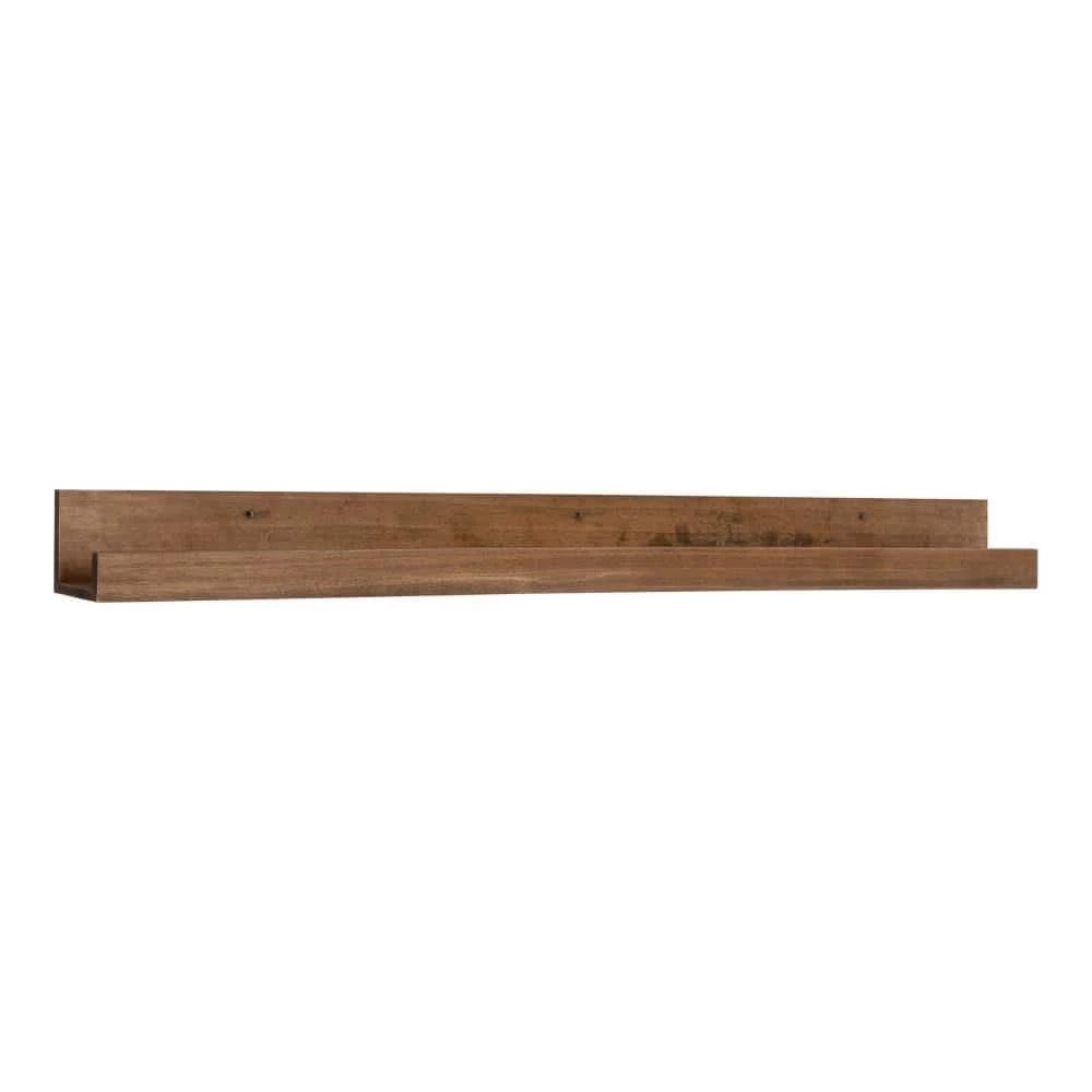 Levie 42 in. x 4 in. x 4 in. Rustic Brown Decorative Wall Shelf by Kate and Laurel 3 Levie 42 in. x 4 in. x 4 in. Rustic Brown Decorative Wall Shelf by Kate and Laurel