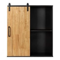 Samuels 7 in. x 24 in. x 28 in. Rustic Brown Wood Floating Decorative Cubby Wall Shelf With Brackets by Kate and Laurel -Kate and Laurel Shop rustic brown kate and laurel decorative shelving 217076 4f 1000