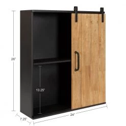 Samuels 7 in. x 24 in. x 28 in. Rustic Brown Wood Floating Decorative Cubby Wall Shelf With Brackets by Kate and Laurel -Kate and Laurel Shop rustic brown kate and laurel decorative shelving 217076 c3 1000