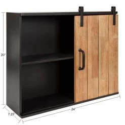 Samuels 7 in. x 24 in. x 20 in. Rustic Brown Wood Floating Decorative Cubby Wall Shelf With Brackets by Kate and Laurel -Kate and Laurel Shop rustic brown kate and laurel decorative shelving 217089 c3 1000