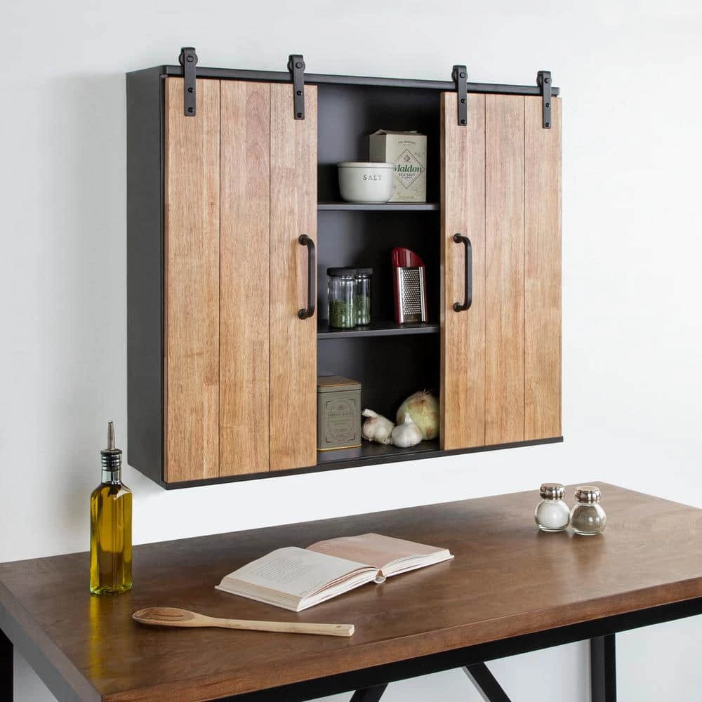 Samuels 7 in. x 30 in. x 28 in. Rustic Brown Wood Floating Decorative Cubby Wall Shelf With Brackets by Kate and Laurel 10 Samuels 7 in. x 30 in. x 28 in. Rustic Brown Wood Floating Decorative Cubby Wall Shelf With Brackets by Kate and Laurel - Image 8