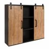 Samuels 7 in. x 30 in. x 28 in. Rustic Brown Wood Floating Decorative Cubby Wall Shelf With Brackets by Kate and Laurel