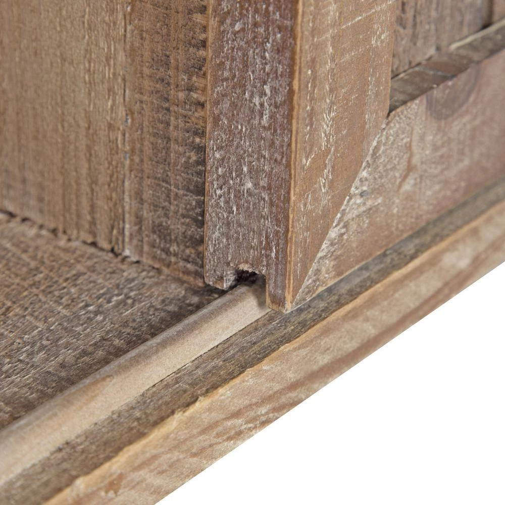 Cates 8 in. x 18 in. x 20 in. Rustic Brown MDF Floating Decorative Cubby Wall Shelf With Hooks Without Brackets by Kate and Laurel 5 Cates 8 in. x 18 in. x 20 in. Rustic Brown MDF Floating Decorative Cubby Wall Shelf With Hooks Without Brackets by Kate and Laurel - Image 3