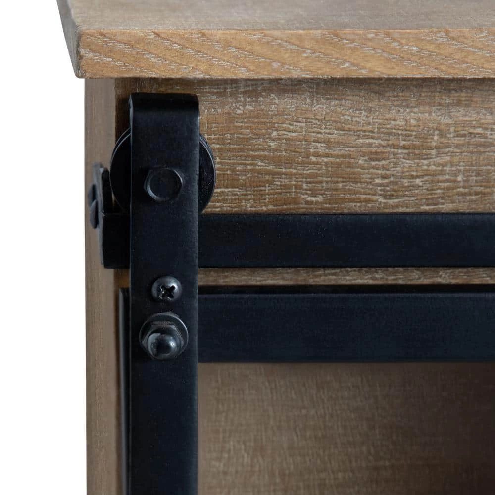 Barnhardt 8 in. x 30 in. x 28 in. Rustic Brown Wood Floating Decorative Cubby Wall Shelf With Brackets by Kate and Laurel 7 Barnhardt 8 in. x 30 in. x 28 in. Rustic Brown Wood Floating Decorative Cubby Wall Shelf With Brackets by Kate and Laurel - Image 5