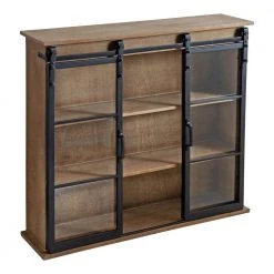 Barnhardt 8 in. x 30 in. x 28 in. Rustic Brown Wood Floating Decorative Cubby Wall Shelf With Brackets by Kate and Laurel