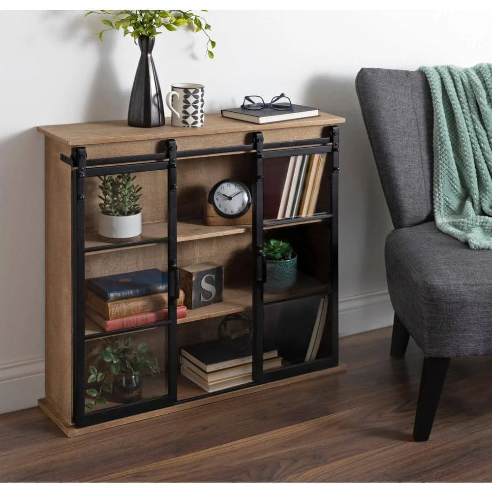 Barnhardt 8 in. x 30 in. x 28 in. Rustic Brown Wood Floating Decorative Cubby Wall Shelf With Brackets by Kate and Laurel 9 Barnhardt 8 in. x 30 in. x 28 in. Rustic Brown Wood Floating Decorative Cubby Wall Shelf With Brackets by Kate and Laurel - Image 7