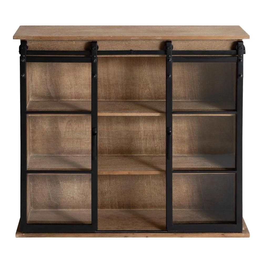Barnhardt 8 in. x 30 in. x 28 in. Rustic Brown Wood Floating Decorative Cubby Wall Shelf With Brackets by Kate and Laurel 8 Barnhardt 8 in. x 30 in. x 28 in. Rustic Brown Wood Floating Decorative Cubby Wall Shelf With Brackets by Kate and Laurel - Image 6