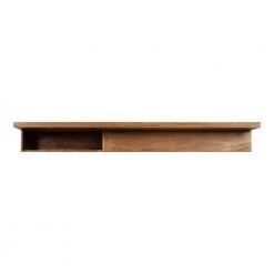 Astora 36 in. x 4 in. x 9 in. Rustic Brown Wood Floating Decorative Wall Shelf With Hooks Without Brackets by Kate and Laurel -Kate and Laurel Shop rustic brown kate and laurel decorative shelving 218496 77 1000