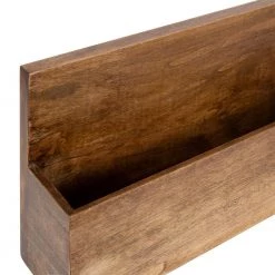 Astora 36 in. x 4 in. x 9 in. Rustic Brown Wood Floating Decorative Wall Shelf With Hooks Without Brackets by Kate and Laurel -Kate and Laurel Shop rustic brown kate and laurel decorative shelving 218496 fa 1000