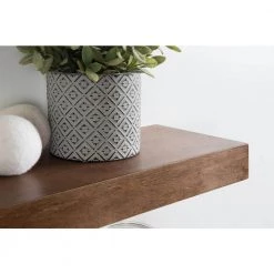 Havlock 8 in. x 18 in. x 2.25 in. Rustic Brown Wood Floating Decorative Wall Shelf With Brackets Without Cubbies by Kate and Laurel -Kate and Laurel Shop rustic brown kate and laurel decorative shelving 219349 76 1000