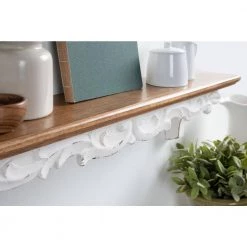 Abberly 5 in. x 28 in. x 6 in. Rustic Brown Wood Floating Decorative Wall Shelf Without Brackets by Kate and Laurel -Kate and Laurel Shop rustic brown kate and laurel decorative shelving 219614 76 1000