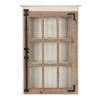 Hutchins 6 in. x 20 in. x 32 in. Rustic Brown/White Wood Decorative Cabinet Wall Shelf with Glass Door by Kate and Laurel