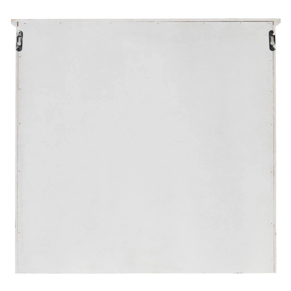 Hutchins 6 in. x 21 in. x 20 in. Rustic Brown/White Wood Decorative Cubby Wall Shelf with Hooks by Kate and Laurel 4 Hutchins 6 in. x 21 in. x 20 in. Rustic Brown/White Wood Decorative Cubby Wall Shelf with Hooks by Kate and Laurel - Image 2