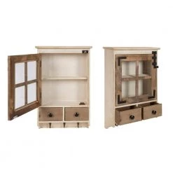 Hutchins 6 in. x 15 in. x 23 in. Rustic Brown/White Wood Decorative Cubby Wall Shelf with Hooks by Kate and Laurel 11 Hutchins 6 in. x 15 in. x 23 in. Rustic Brown/White Wood Decorative Cubby Wall Shelf with Hooks by Kate and Laurel -Kate and Laurel Shop rustic brown white kate and laurel decorative shelving 213043 77 1000