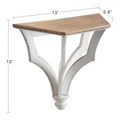 Corbett 13 in. x 12 in. x 6 in. Rustic Brown/White Decorative Wall Shelf by Kate and Laurel -Kate and Laurel Shop rustic brown white kate and laurel decorative shelving 217125 fa 1000