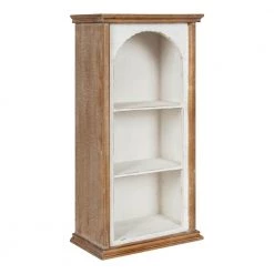 Brenna 7 in. x 13 in. x 26 in. Rustic Brown/White Wood Floating Decorative Wall Shelf Without Brackets by Kate and Laurel