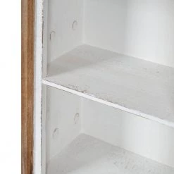 Brenna 7 in. x 13 in. x 26 in. Rustic Brown/White Wood Floating Decorative Wall Shelf Without Brackets by Kate and Laurel -Kate and Laurel Shop rustic brown white kate and laurel decorative shelving 218803 77 1000