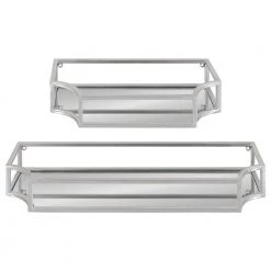 Ciel 6 in. x 18 in. x 3 in. Silver Metal Floating Decorative Wall Shelf Without Brackets by Kate and Laurel 12 Ciel 6 in. x 18 in. x 3 in. Silver Metal Floating Decorative Wall Shelf Without Brackets by Kate and Laurel -Kate and Laurel Shop silver kate and laurel decorative shelving 218869 4f 1000