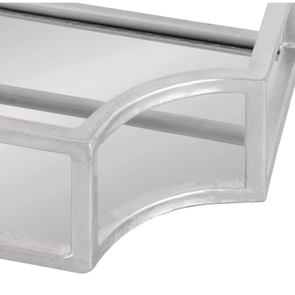 Ciel 6 in. x 18 in. x 3 in. Silver Metal Floating Decorative Wall Shelf Without Brackets by Kate and Laurel 5 Ciel 6 in. x 18 in. x 3 in. Silver Metal Floating Decorative Wall Shelf Without Brackets by Kate and Laurel - Image 3